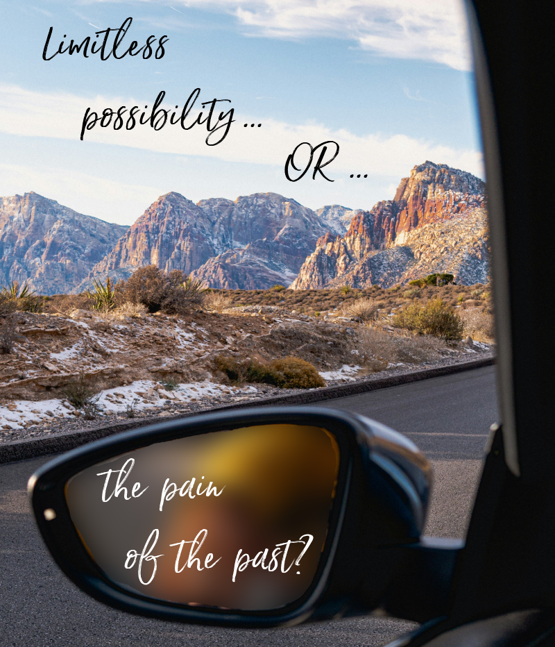past in rear view mirror