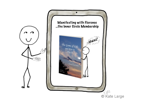 Ima joyfully flies a colorful kite, relaxed and fully present in the moment. Instead of struggling to get through the day, he has learned to work in harmony with life's changing winds. With his heart and mind working together, he experiences the lightness and joy that have always been waiting within him.