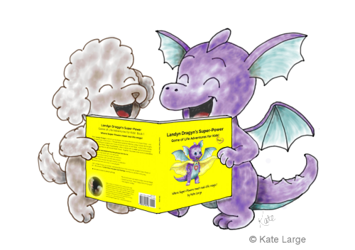 Majyk and Landyn Dragyn reading Landyn Dragyn's Super-Power together.