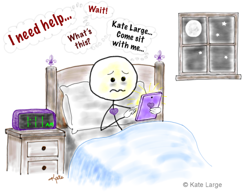 Ima cannot sleep and finds Kate while searching the internet for answers at 1:11am.